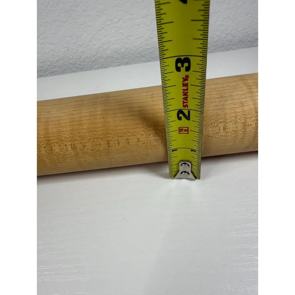 Vintage Wooden Rolling Pin with Rotating Handles, Farmhouse Kitchen Baking Tool